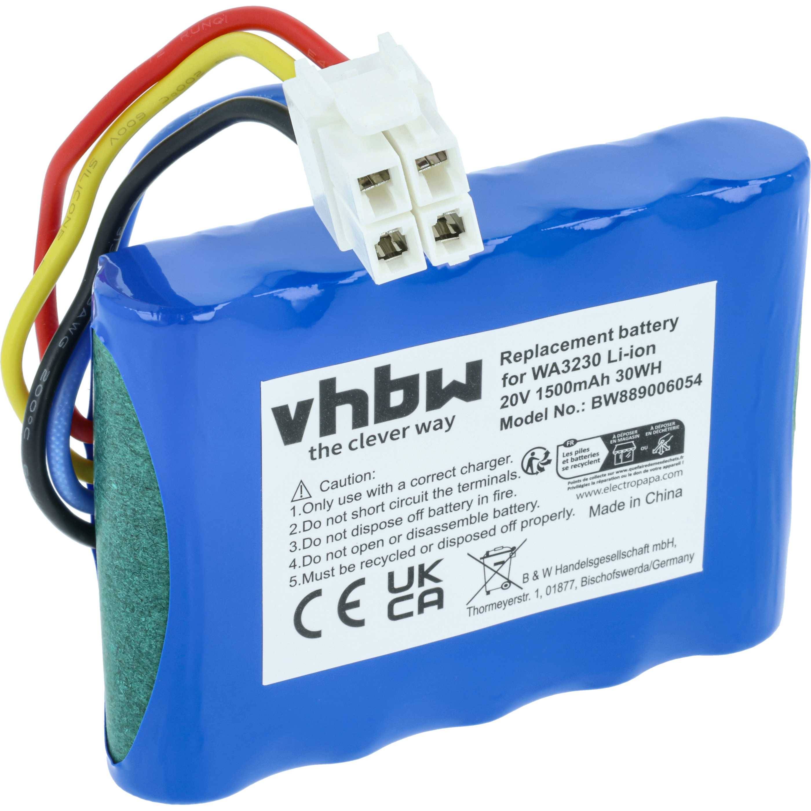 vhbw Akku kompatibel mit Lux-Tools AMR300-24 Rasenroboter Rasenmäher (1,5Ah, 20V Li-Ion)