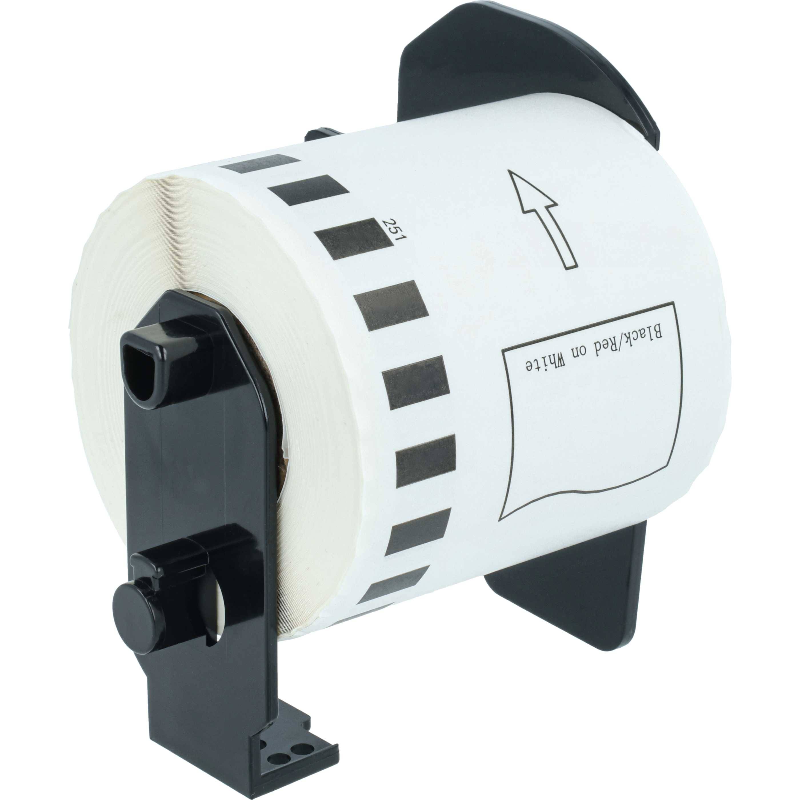 vhbw 5x Etiketten-Rolle mit Halter 62mm x 15,24m kompatibel mit Brother QL-820NWB, QL-800, QL-810W Etiketten-Drucker