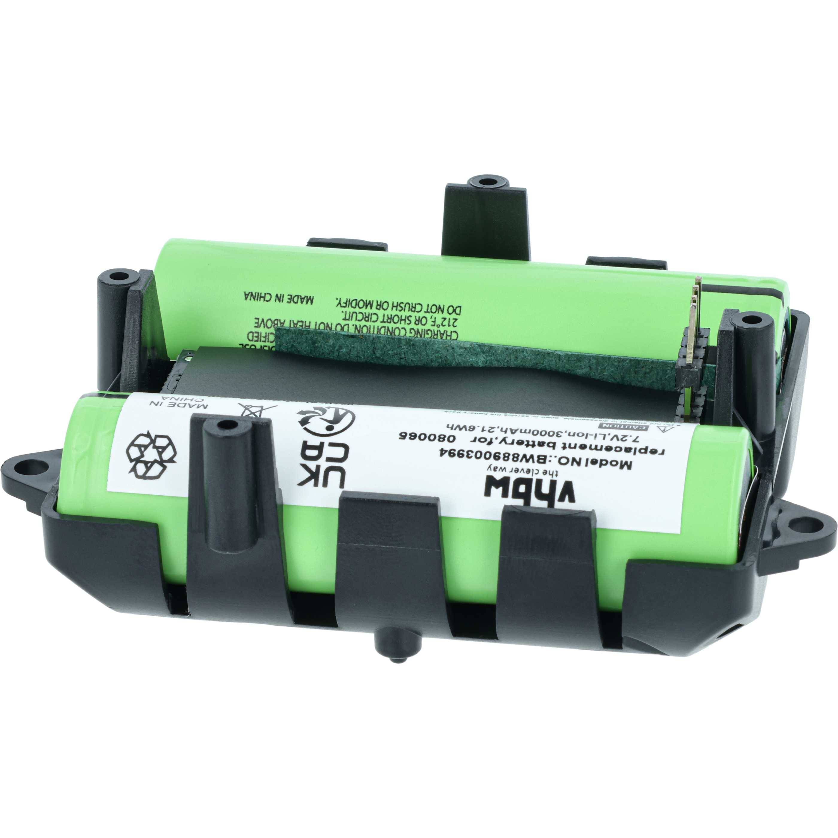 Zwei grüne zylindrische wiederaufladbare Batterien mit der Aufschrift 