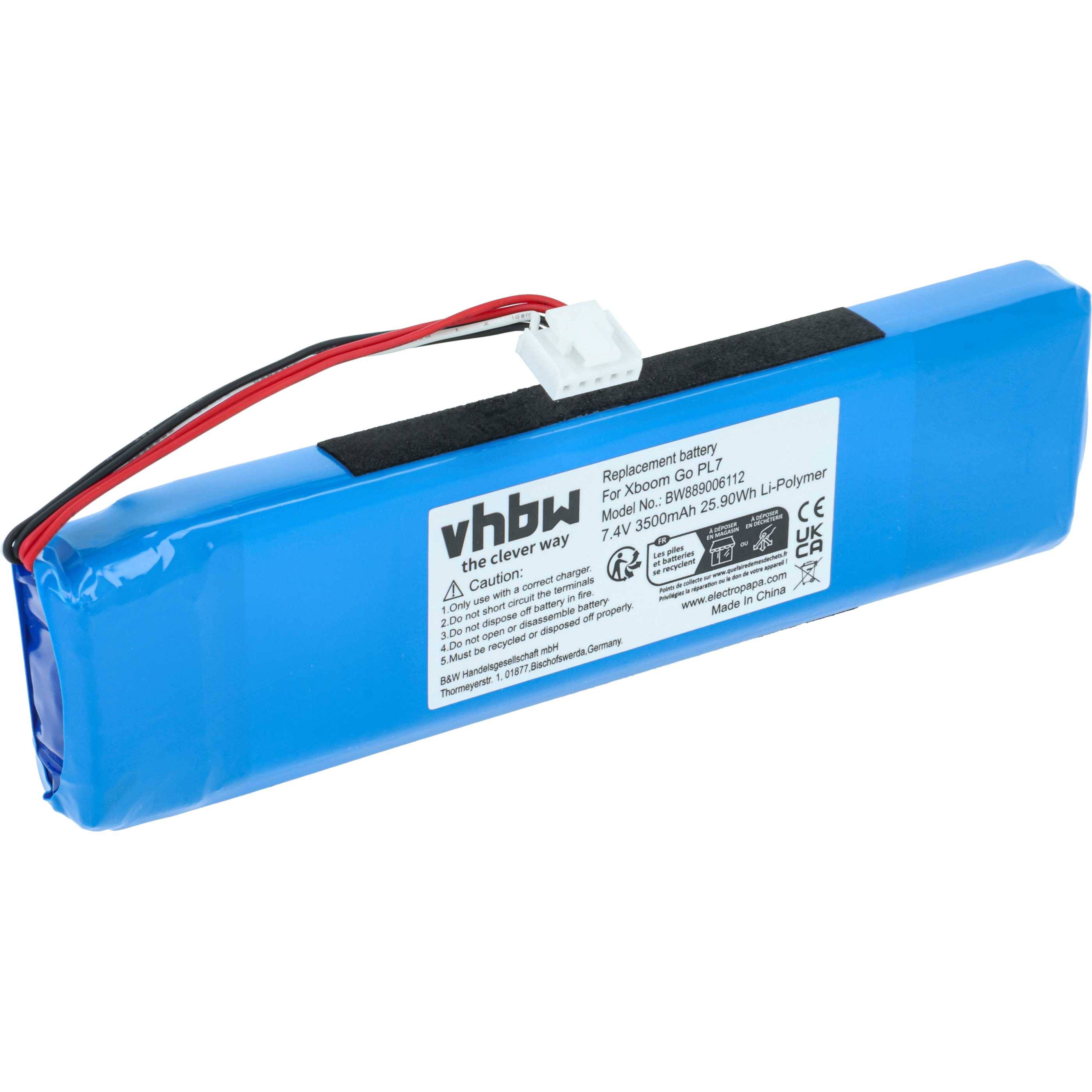 vhbw Akku kompatibel mit LG XG7QBK.DGBRLLK, XG7S.ABRALLK Lautsprecher Boxen Speaker (3500 mAh, 7,4 V, Li-Polymer)