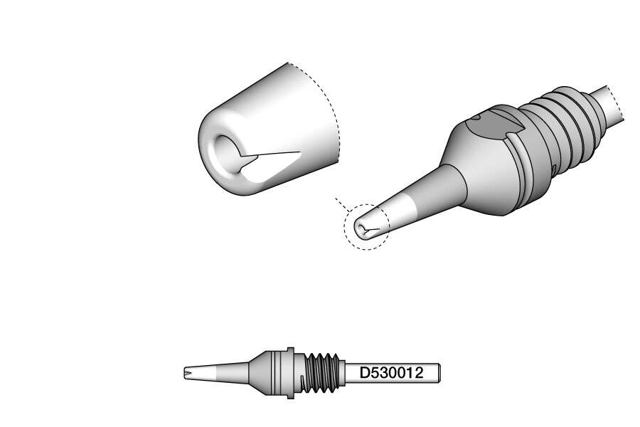 Entlötspitze für Pad-Reinigung, Ø 0,8 mm, S1, D530012