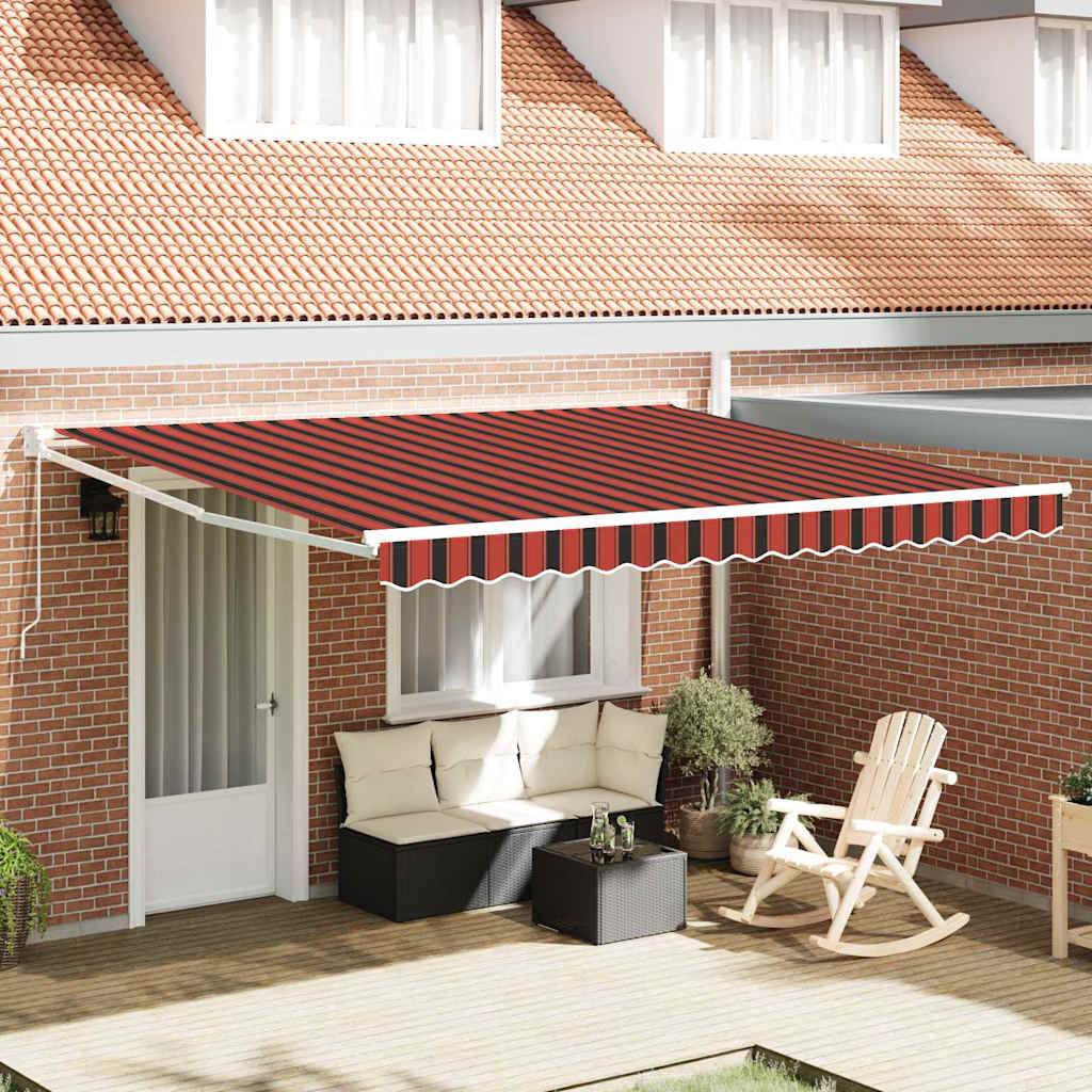 vidaXL Einziehbare Markise Orange und Braun 400 x 300 cm