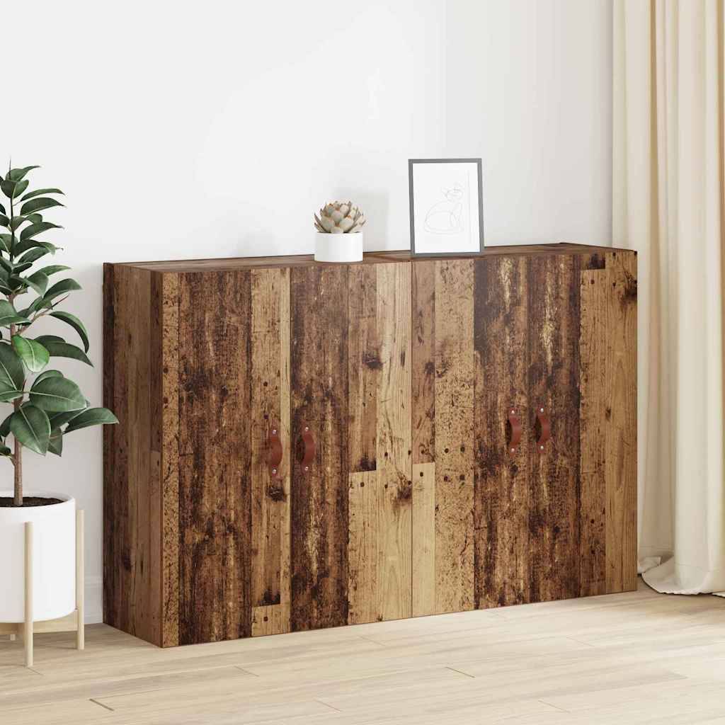 vidaXL Wandschrank 2 pcs Altholz 69,5 x 34 x 90 cm Holzwerkstoff