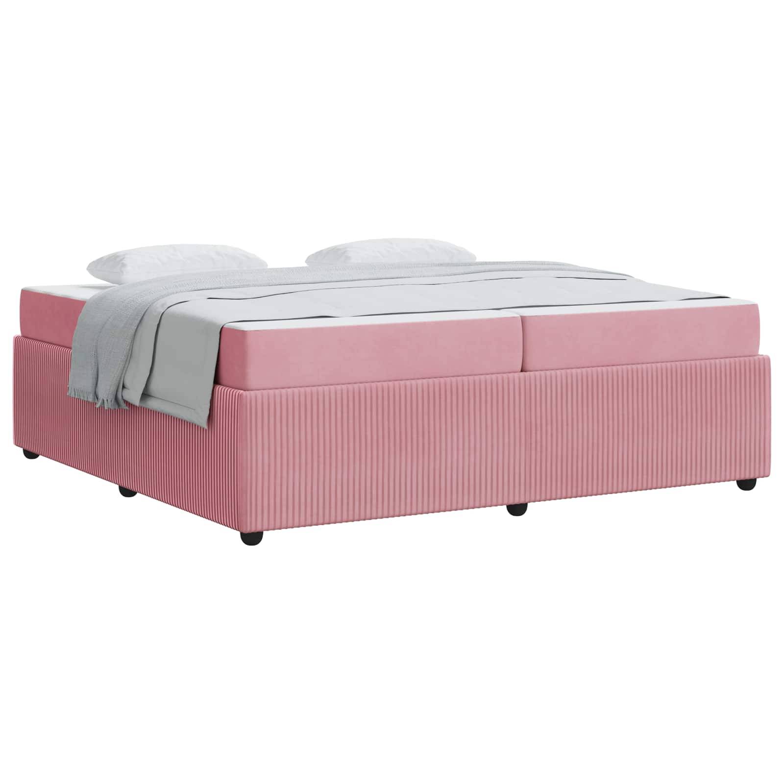 vidaXL Bettrahmen mit Matratze Rosa 200 x 200 cm Stoff