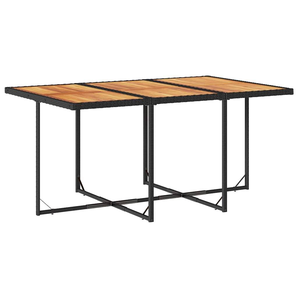 vidaXL 11-tlg. Garten-Essgruppe mit Kissen Schwarz Poly Rattan