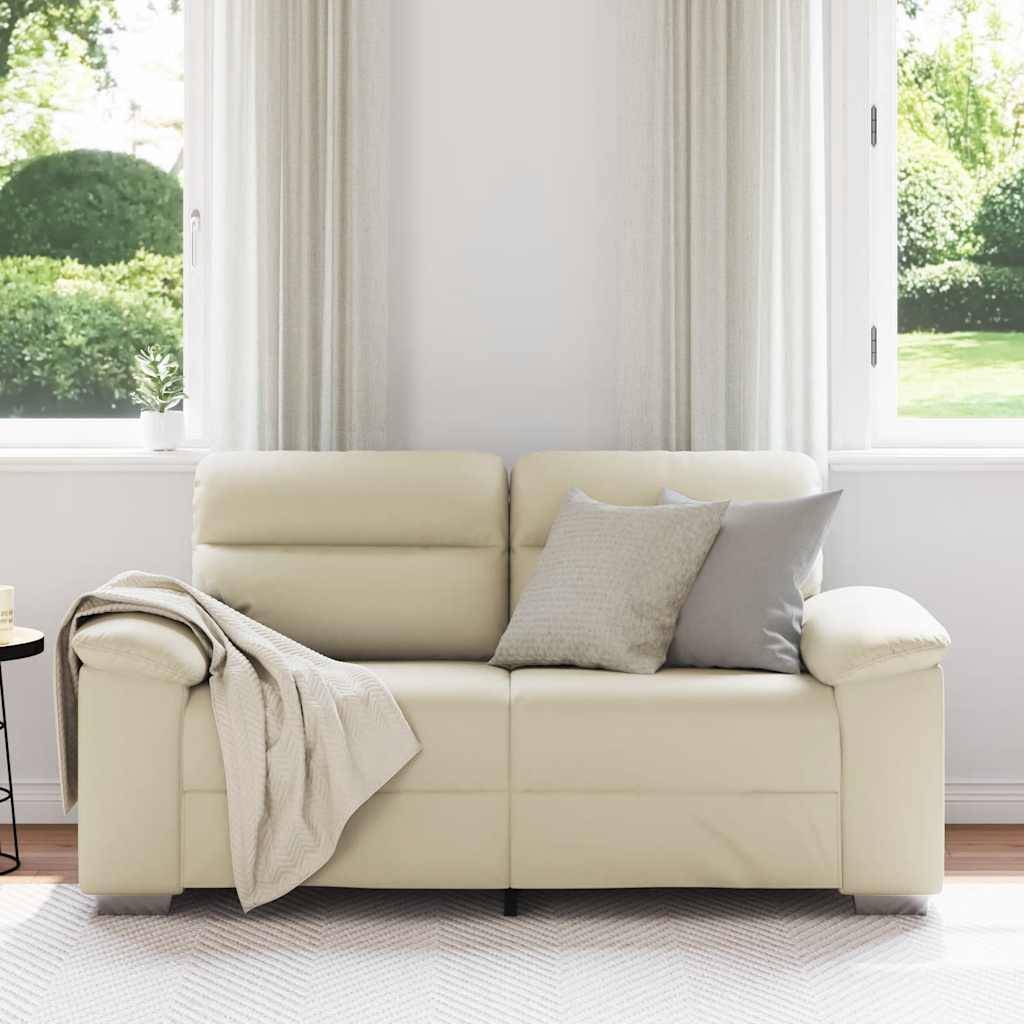 vidaXL 2-Sitzer-Sofa Creme 160x81x84 cm Kunstleder