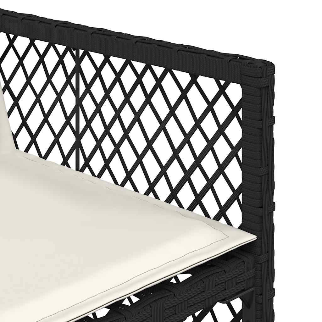 vidaXL 17-tlg. Garten-Essgruppe mit Kissen Schwarz Poly Rattan