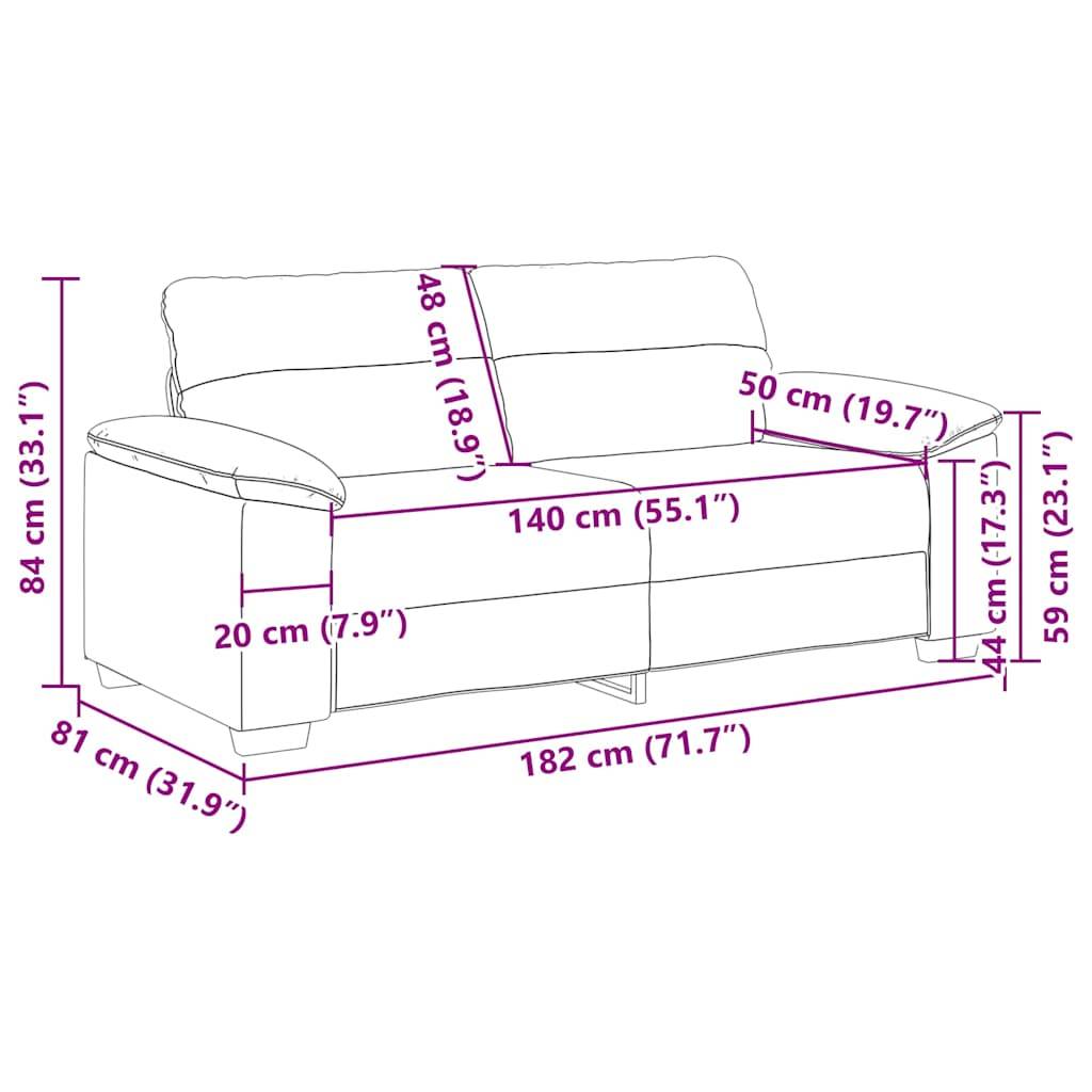 vidaXL 2-Sitzer-Sofa Weinrot 180x81x84 cm Kunstleder