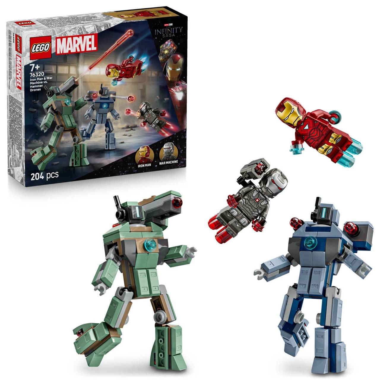 LEGO® 76320 Marvel Super Heroes - Iron Man & War Machine vs. Hammer-Drohnen