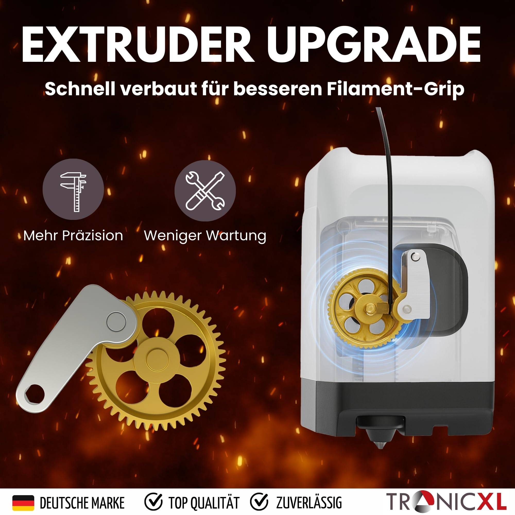 Upgrade KIT für Bambu Lab 3D-Drucker P1P P1S X1 X1C X1E I Extruder Gear Zahnrad + Hotend Kit 3.0 + 2X Düse 0,4mm Heizblock Heating Block für Bambul