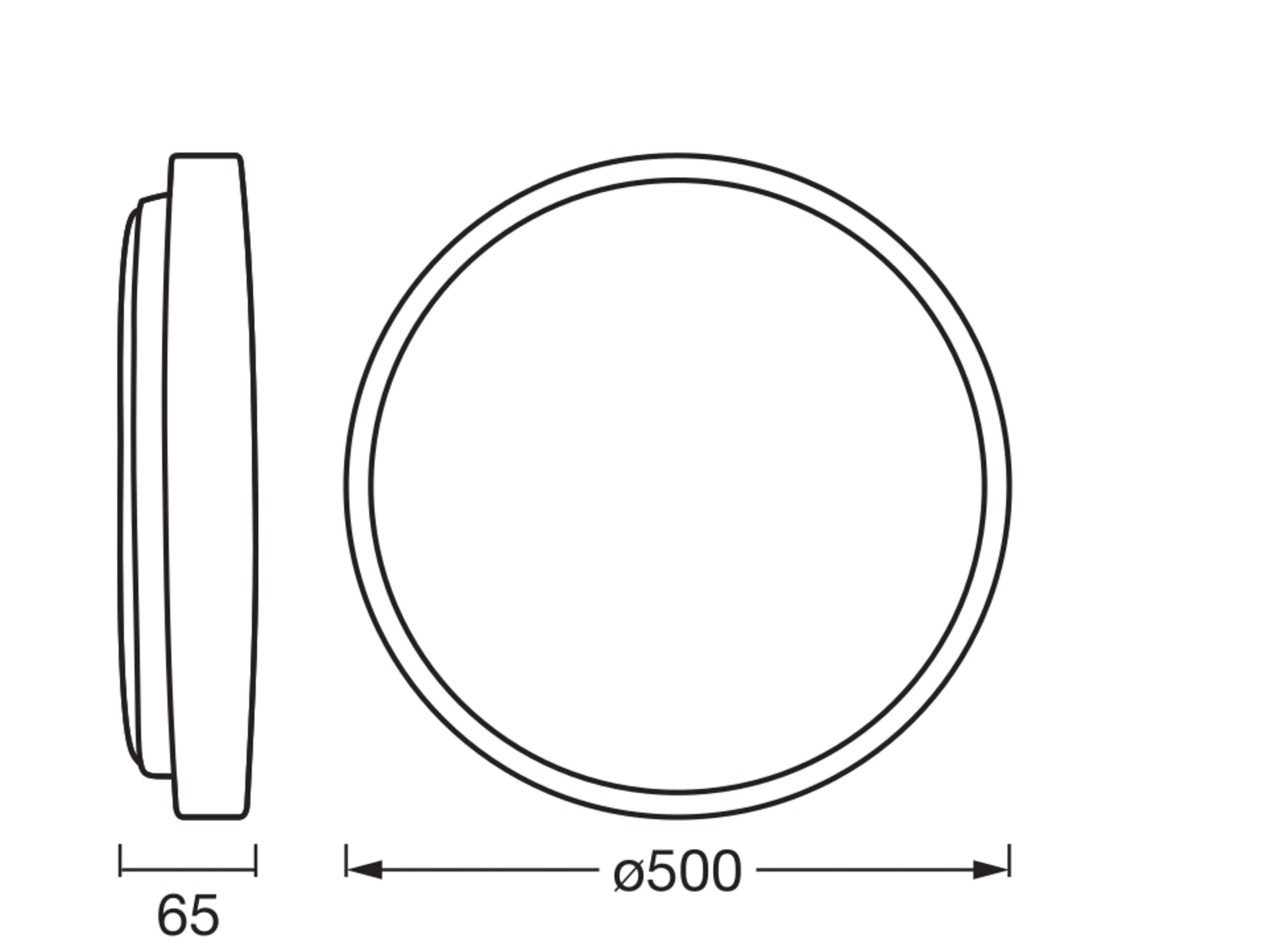 OSRAM LED-Deckenleuchte mit Holzring, 36 W, 3.000 K, Dimmbar, EEK: D, IP20, warmweiß