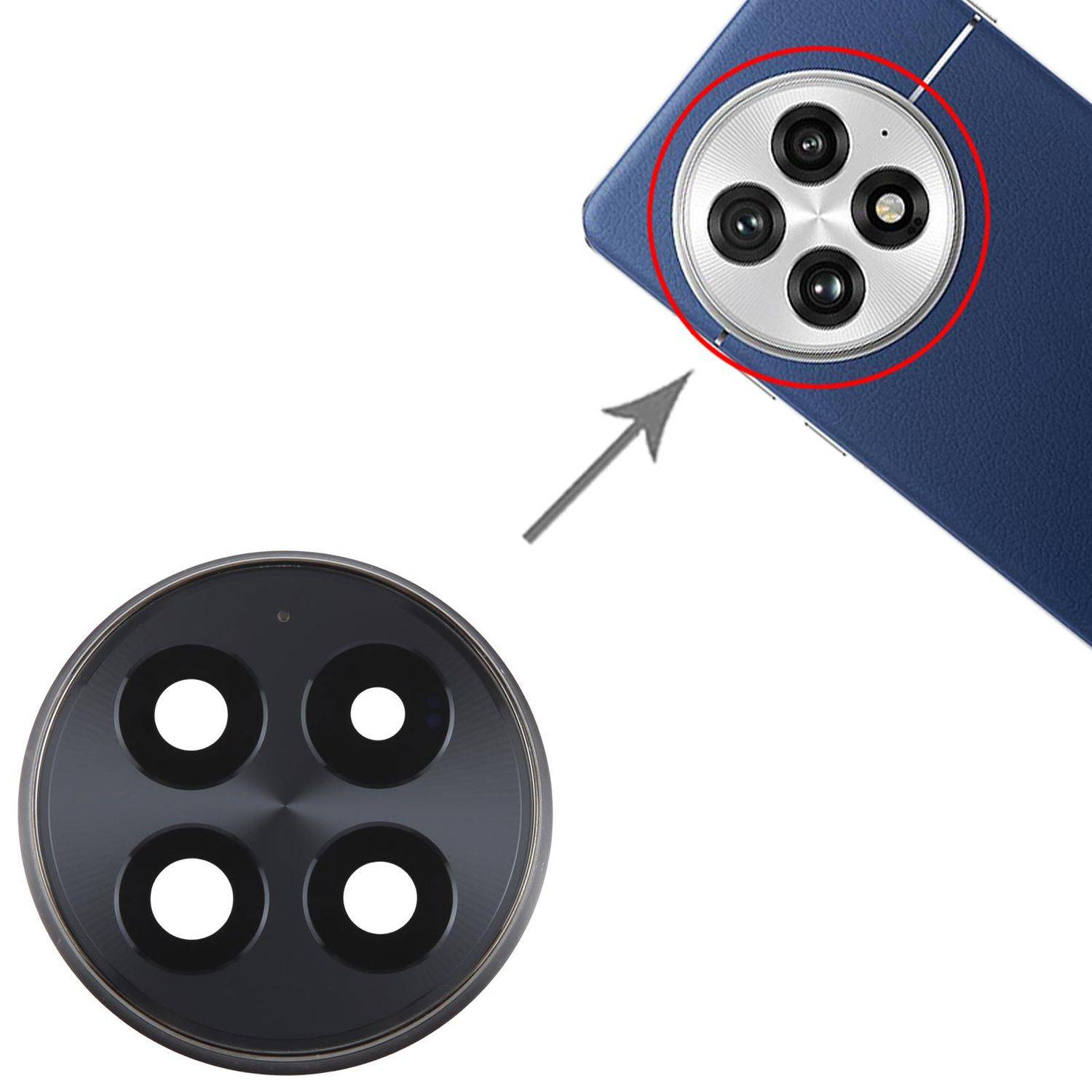 Für OnePlus 13 Kamera Linse Abdeckung Rückseite Reparatur Ersatzteil Schwarz