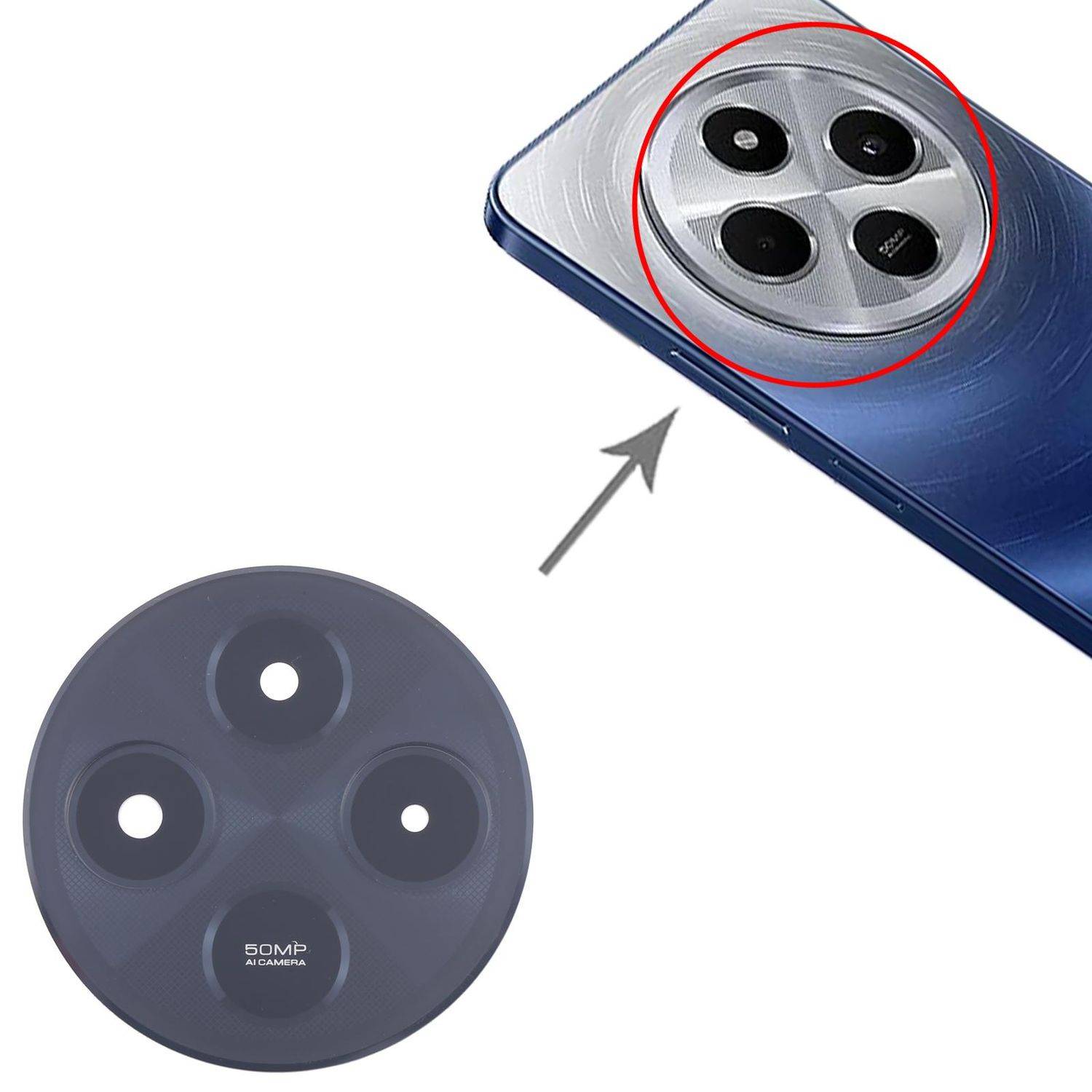 Für Xiaomi Redmi 14C 4G Kamera Linse Rückseite Ersatzteil Reparatur Schwarz