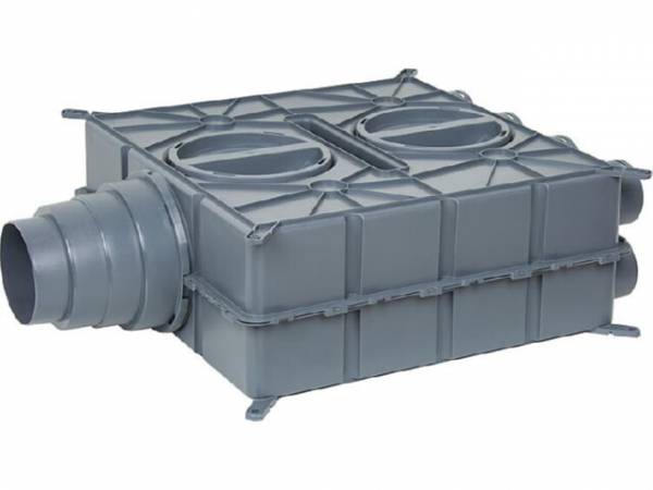 Wolf Luftverteiler DN125-180 8 Stutzen DN75 mit 4 Verschlusskappen - 2577595