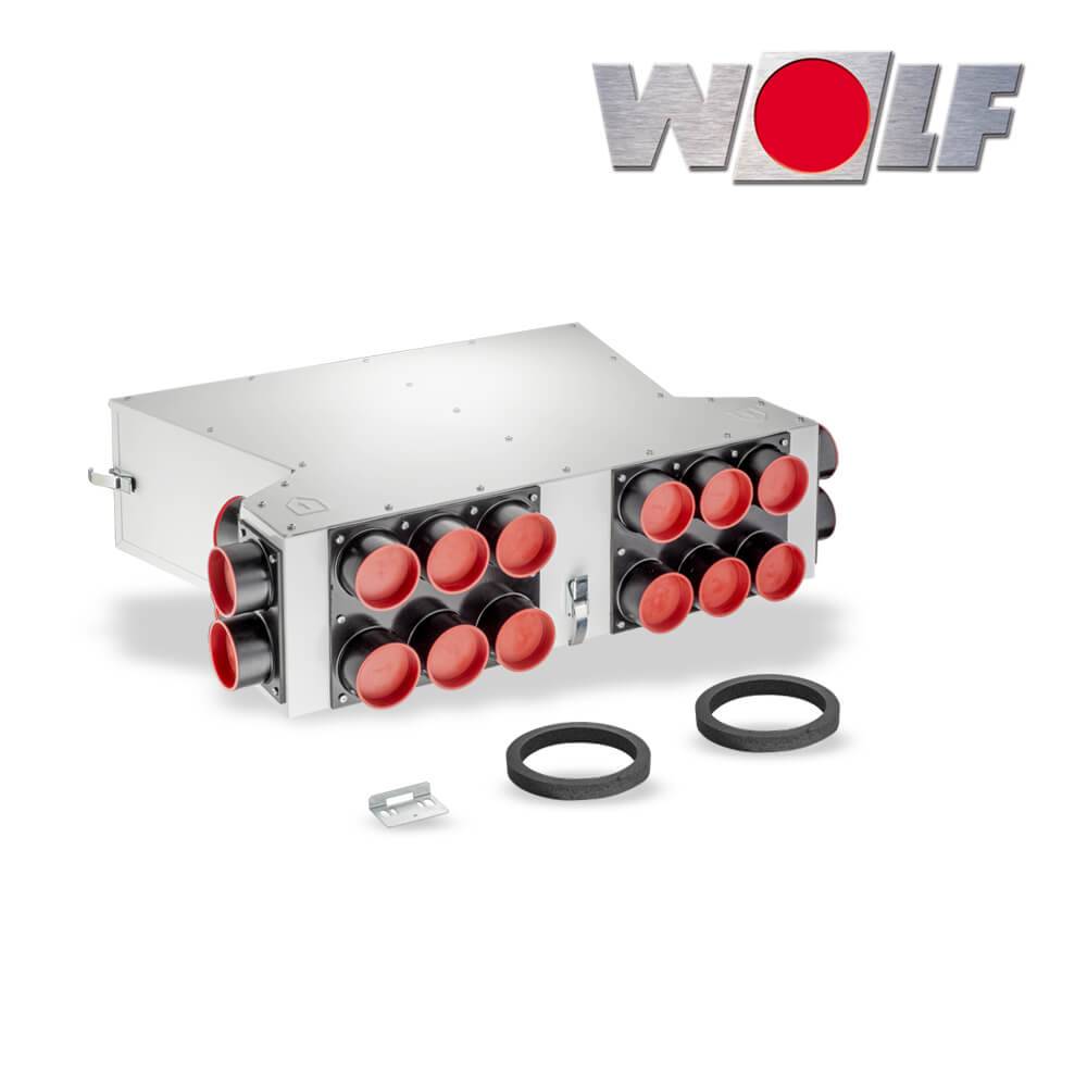 Wolf Luftverteiler DN125 für CWL-F-150 2x10 Stutzen DN63 mit je 5 Rohrkappen - 2577841