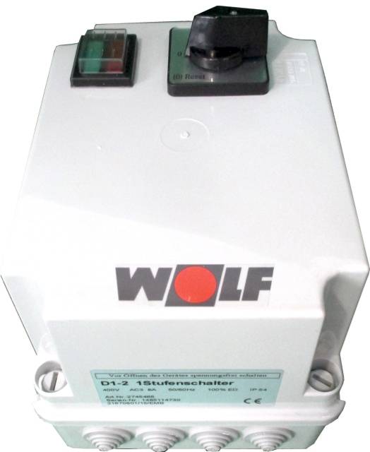 Wolf 1-Stufenschalter D1-2 Motorvollschutzschalter 8A, 400 V - 2745465