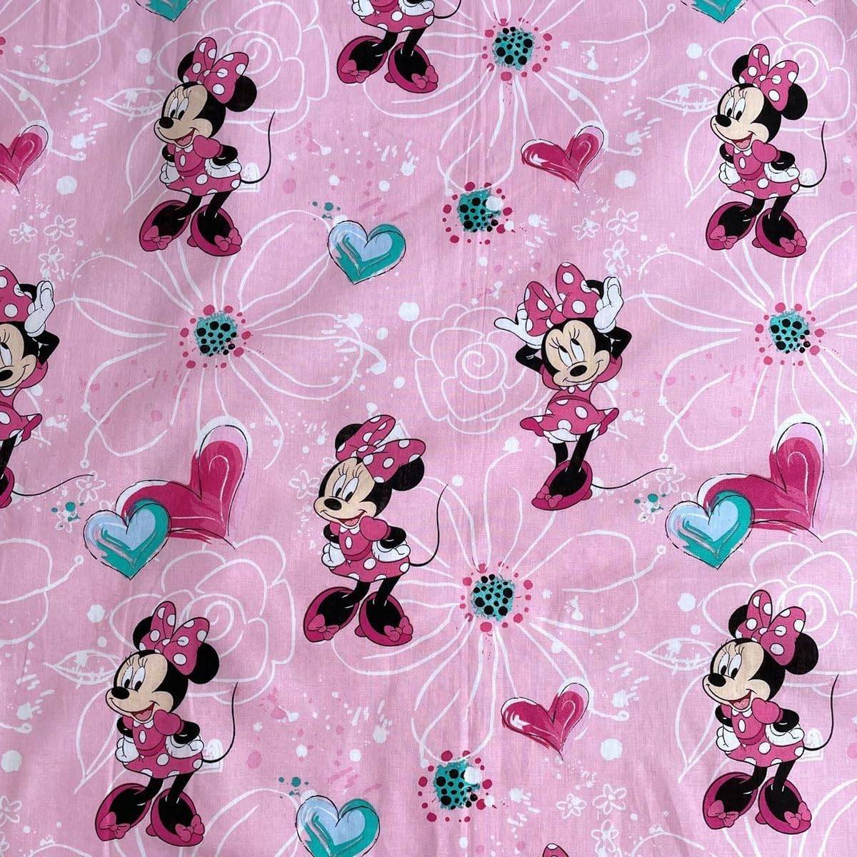 Jerry fabrics Bettwäsche Set Minnie Maus Flowers Baby 100x135 + 40x60 cm