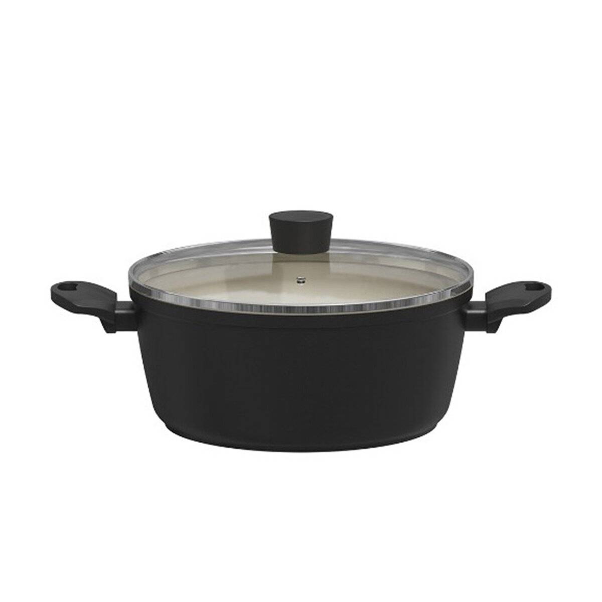 Michelino Nora New Line Fleischtopf mit Glasdeckel & Softgriff - 28 cm