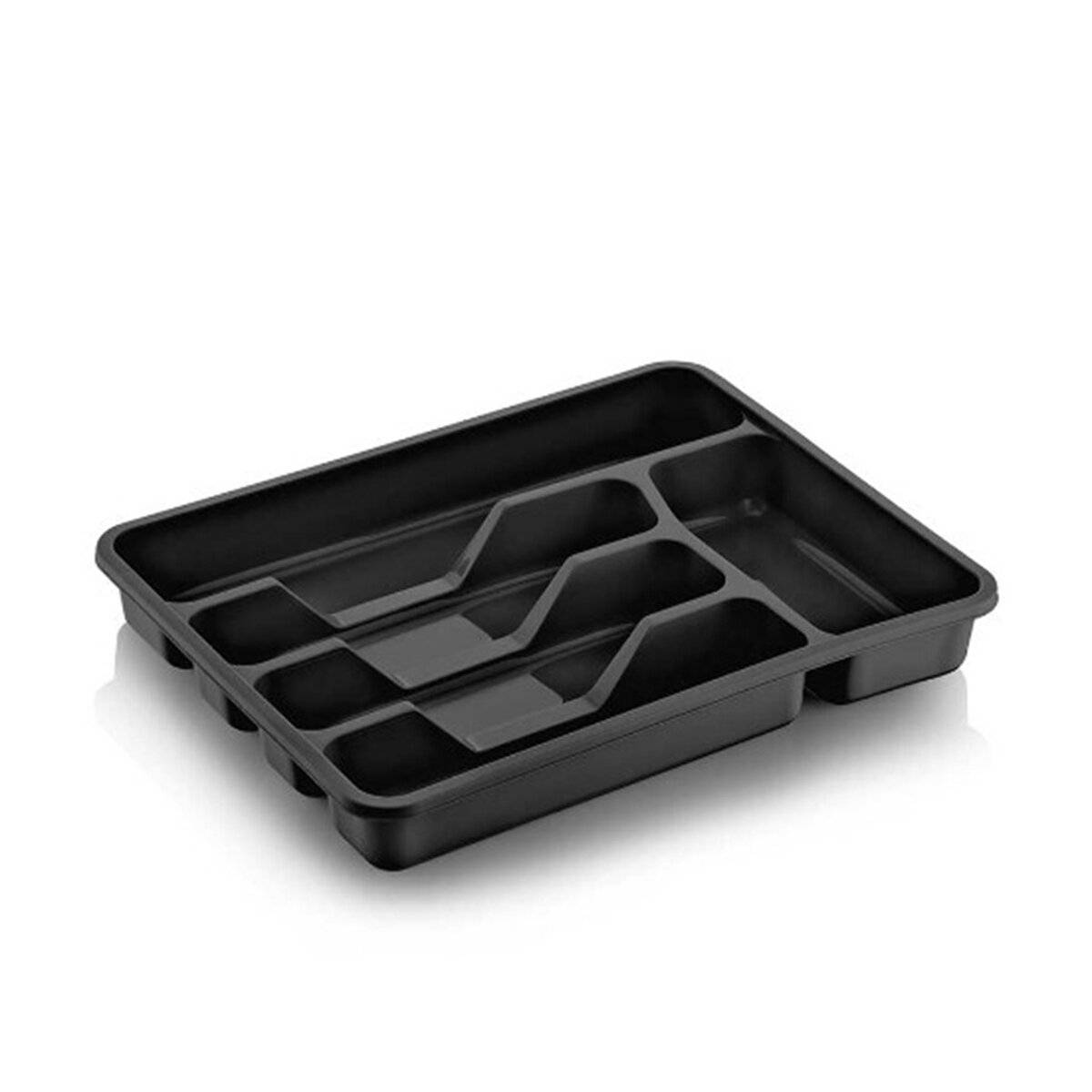 Michelino Besteckkasten in Schwarz - Schubladeneinsatz 38,5 × 31 × 7 cm
