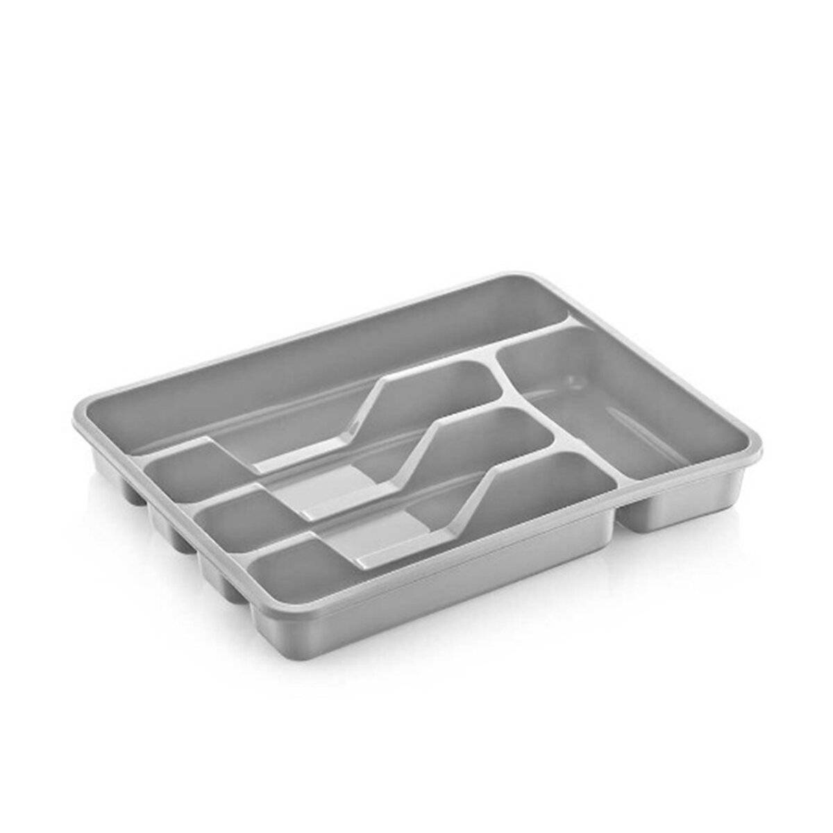 Michelino Besteckkasten in Grau - Schubladeniensatz 38,5 x 31 x 7 cm