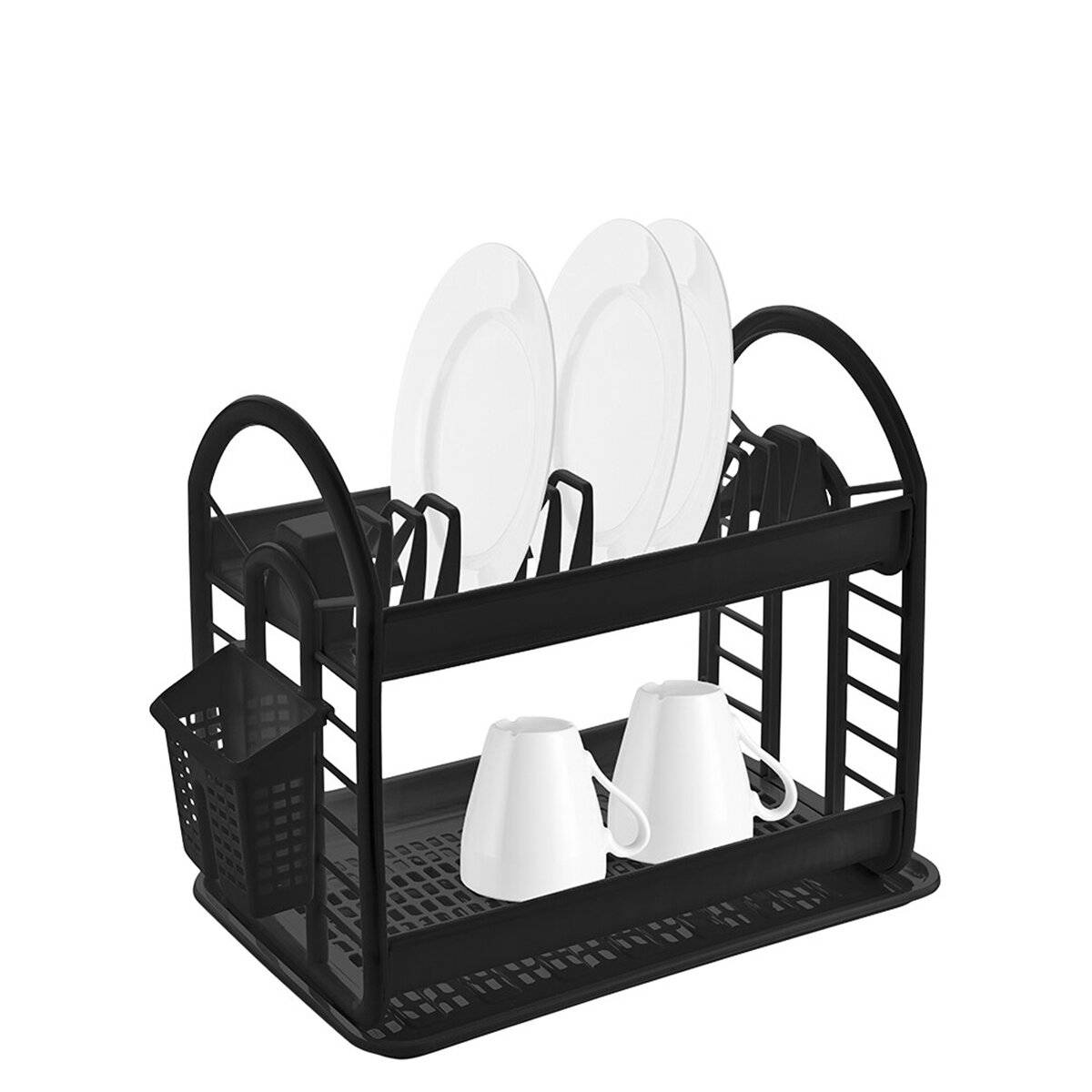 Michelino Abtropfgestell in Schwarz 46 x 37 x 9 cm - platzsparend & praktisch