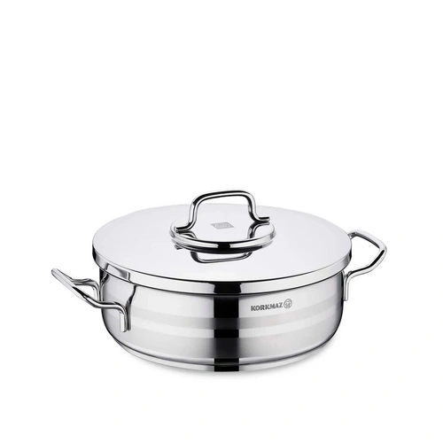 Korkmaz Astra2 Low Casserole 26 x 8,5 cm - 4,5 L, Edelstahl-Kochtopf mit Deckel Korkmaz Astra2 Low Casserole 26 x 8,5 cm - 4,5 L, Edelstahl-Kochtopf mit Deckel