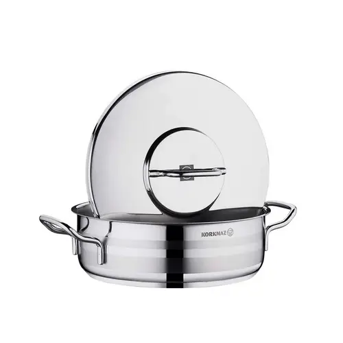 Korkmaz Astra2 Low Casserole 26 x 8,5 cm - 4,5 L, Edelstahl-Kochtopf mit Deckel Korkmaz Astra2 Low Casserole 26 x 8,5 cm - 4,5 L, Edelstahl-Kochtopf mit Deckel