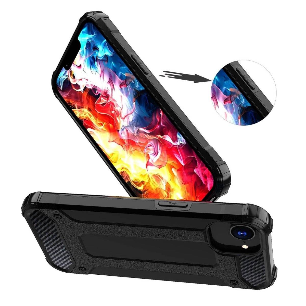 Hybrid Armor Case Handyhülle Bumper kompatibel mit iPhone 16e (SE 4 2025) Blau