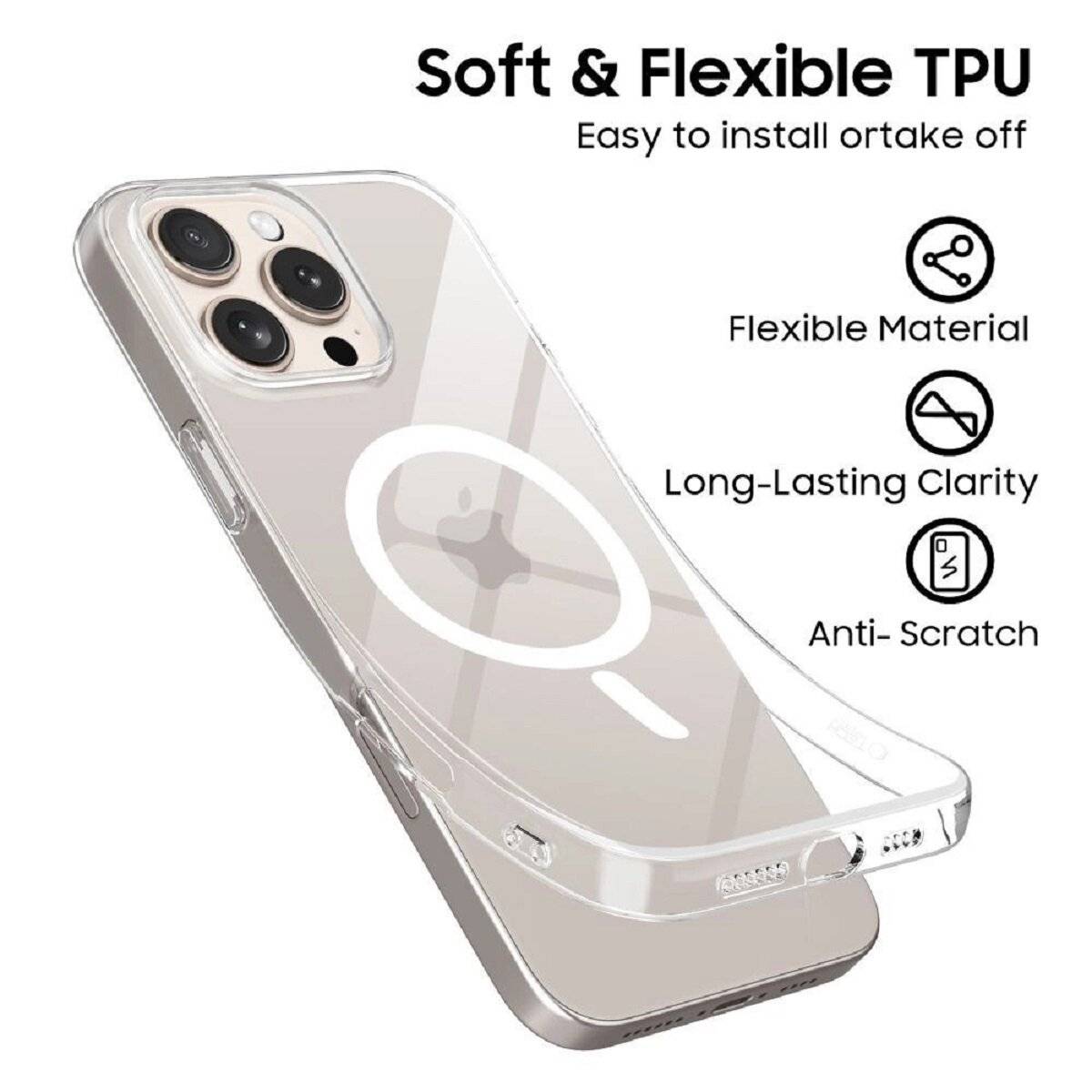 Tech-Protect FlexAir Hülle – Flexibles TPU-Case mit magnetischer Ladefunktion kompatibel mit iPhone 16e (SE 4 2025)