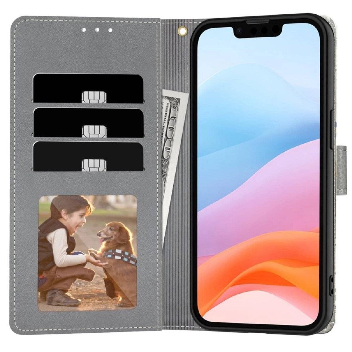 Tech-Protect Handyhülle Bookcase Klapphülle mit Magnetverschluss kompatibel mit iPhone 16e (SE 4 2025) Weiß mit Gänseblümchen