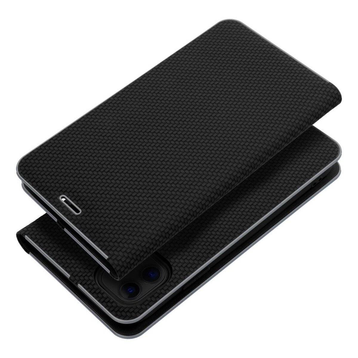 Luna Book Schutzhülle Smartphone-Hülle Handyhülle Bookcase-Hülle kompatibel mit iPhone 16e (SE 4 2025) Schwarz