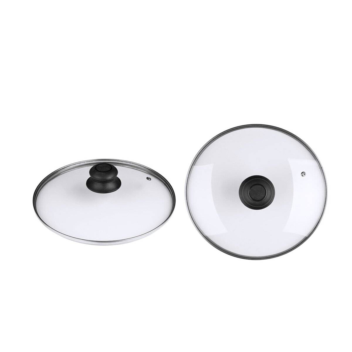 Michelino Glasdeckel für Pfannen/Töpfe 24 cm mit Dampfauslass & Kunststoffgriff