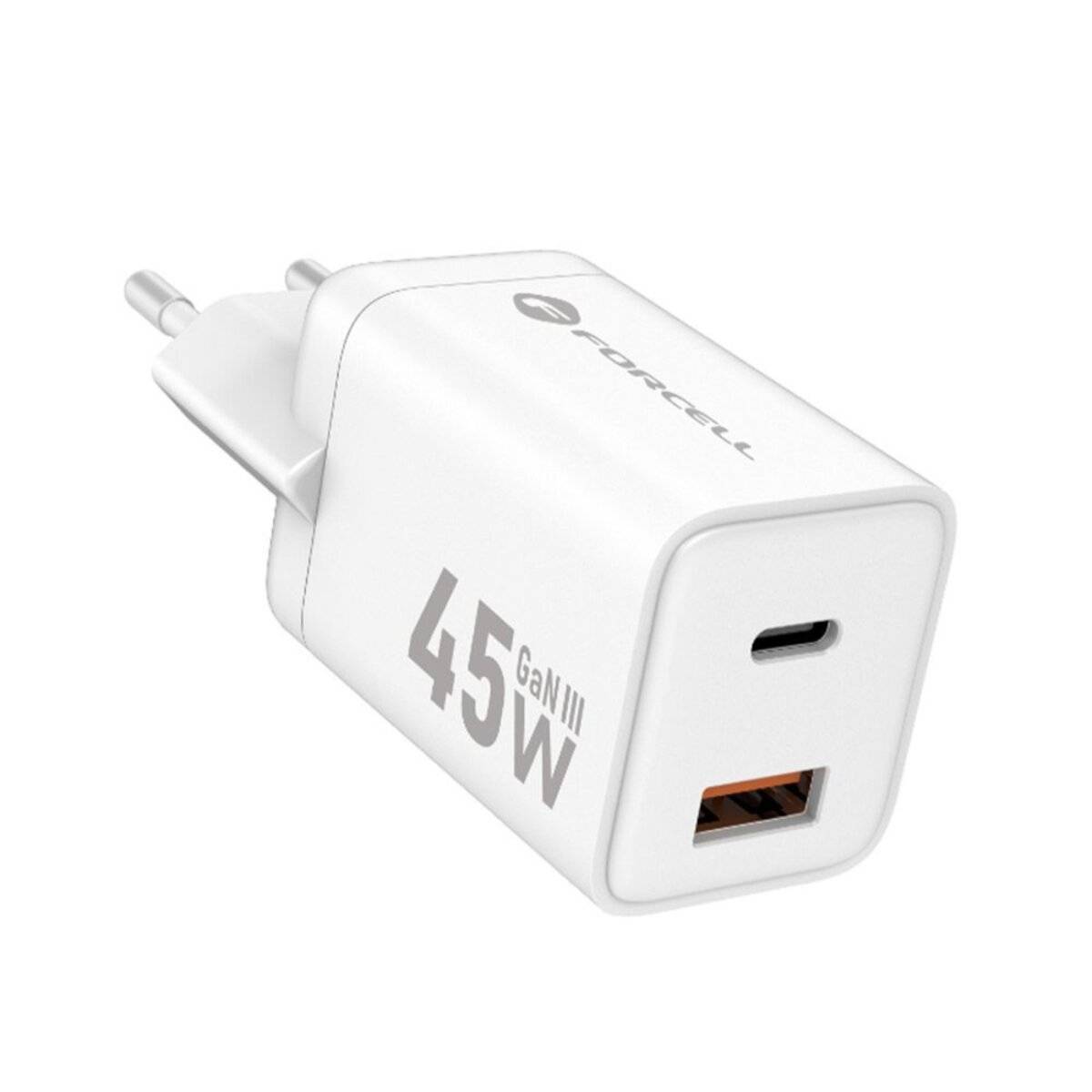 FORCELL F-ENERGY Mini GaN III VT-36 Reise-Ladegerät 45?W, USB-C & USB-A, Weiß