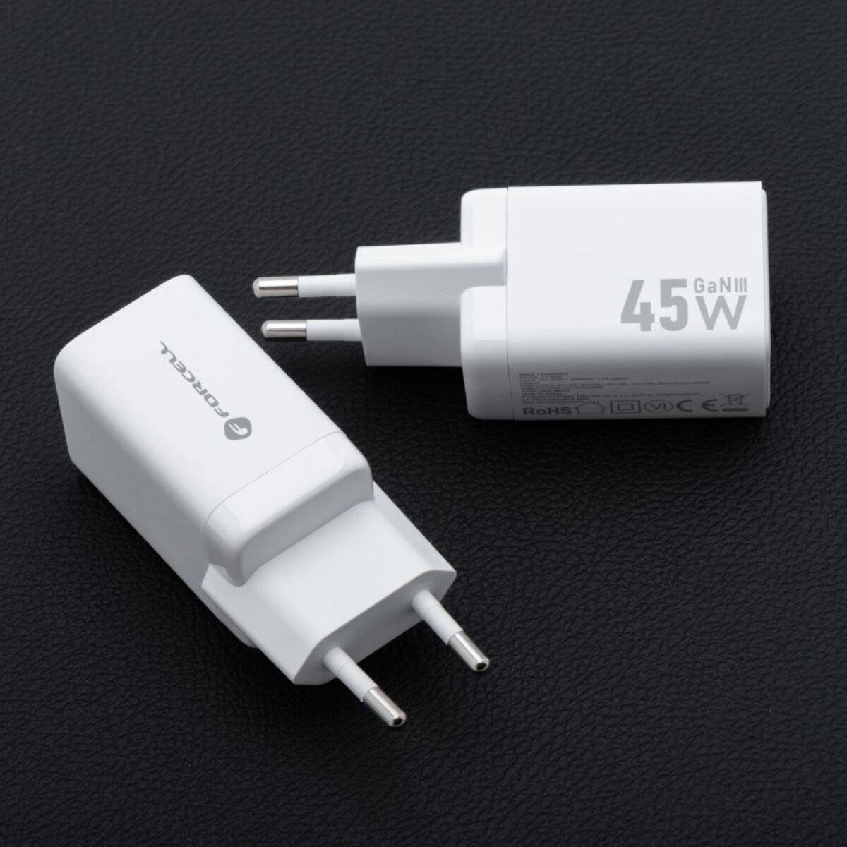 FORCELL F-ENERGY Mini GaN III VT-36 Reise-Ladegerät 45?W, USB-C & USB-A, Weiß