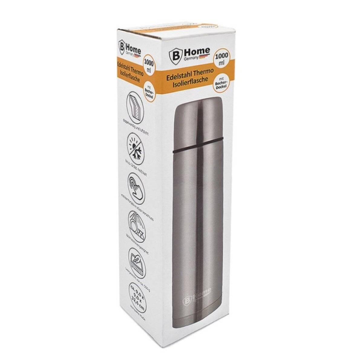 Thermoflasche 1000?ml aus Edelstahl - Doppelwandig & luftdicht mit Trinkbecher