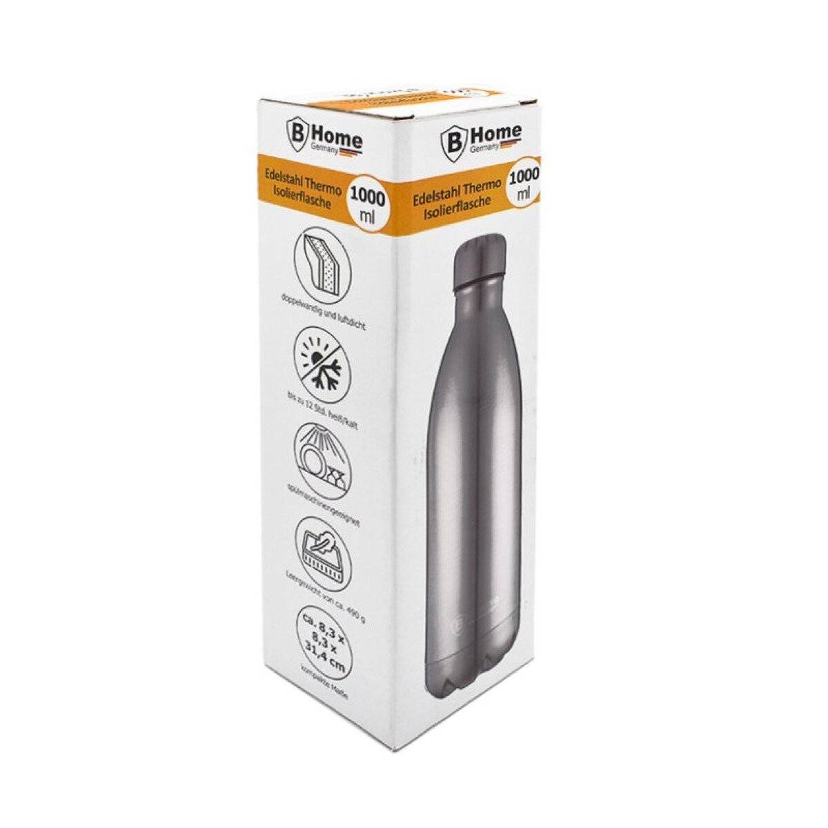 Hochwertige Thermo Trinkflasche - 1000?ml, Edelstahl, temperaturbeständig