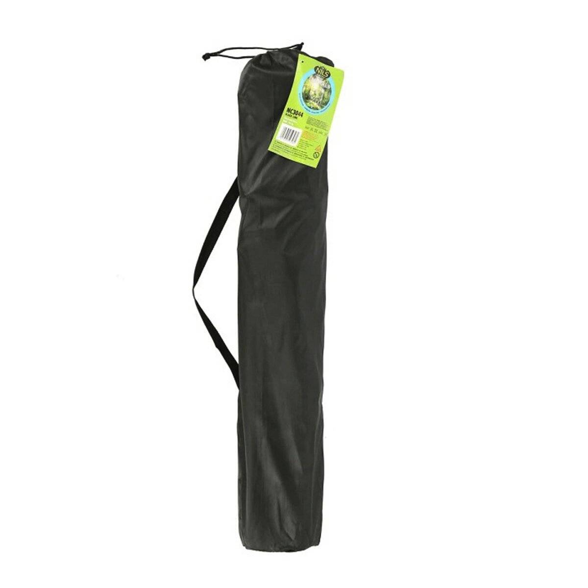 NILS Faltbarer Campingstuhl Anglerstuhl Stabiler Outdoor-Stuhl mit Tragetasche Schwarz