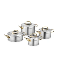 Korkmaz Proline Topfset mit Glasdeckel - 8-teilig - Edelstahl 18/10 Korkmaz Proline Topfset mit Glasdeckel - 8-teilig - Edelstahl 18/10