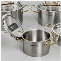 Korkmaz Proline Topfset mit Glasdeckel - 8-teilig - Edelstahl 18/10 Korkmaz Proline Topfset mit Glasdeckel - 8-teilig - Edelstahl 18/10