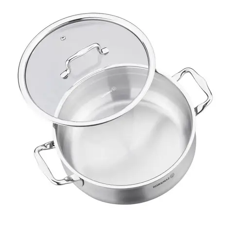 Korkmaz Estima Kochgeschirr-Set mit Glasdeckel - 9-teilig - Edelstahl 18/10 Korkmaz Estima Kochgeschirr-Set mit Glasdeckel - 9-teilig - Edelstahl 18/10