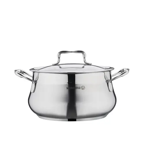 Korkmaz Estima Kochgeschirr-Set mit Glasdeckel - 9-teilig - Edelstahl 18/10 Korkmaz Estima Kochgeschirr-Set mit Glasdeckel - 9-teilig - Edelstahl 18/10