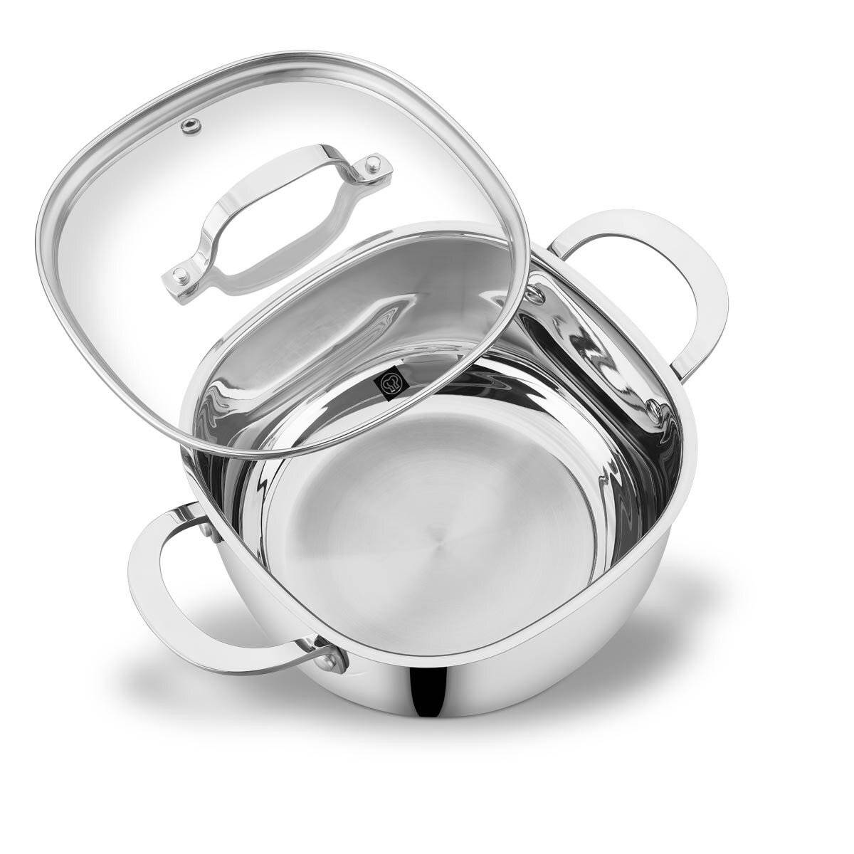 Korkmaz Lea Topfset aus hochwertigem 18/10-Edelstahl - 8-teiliges Set