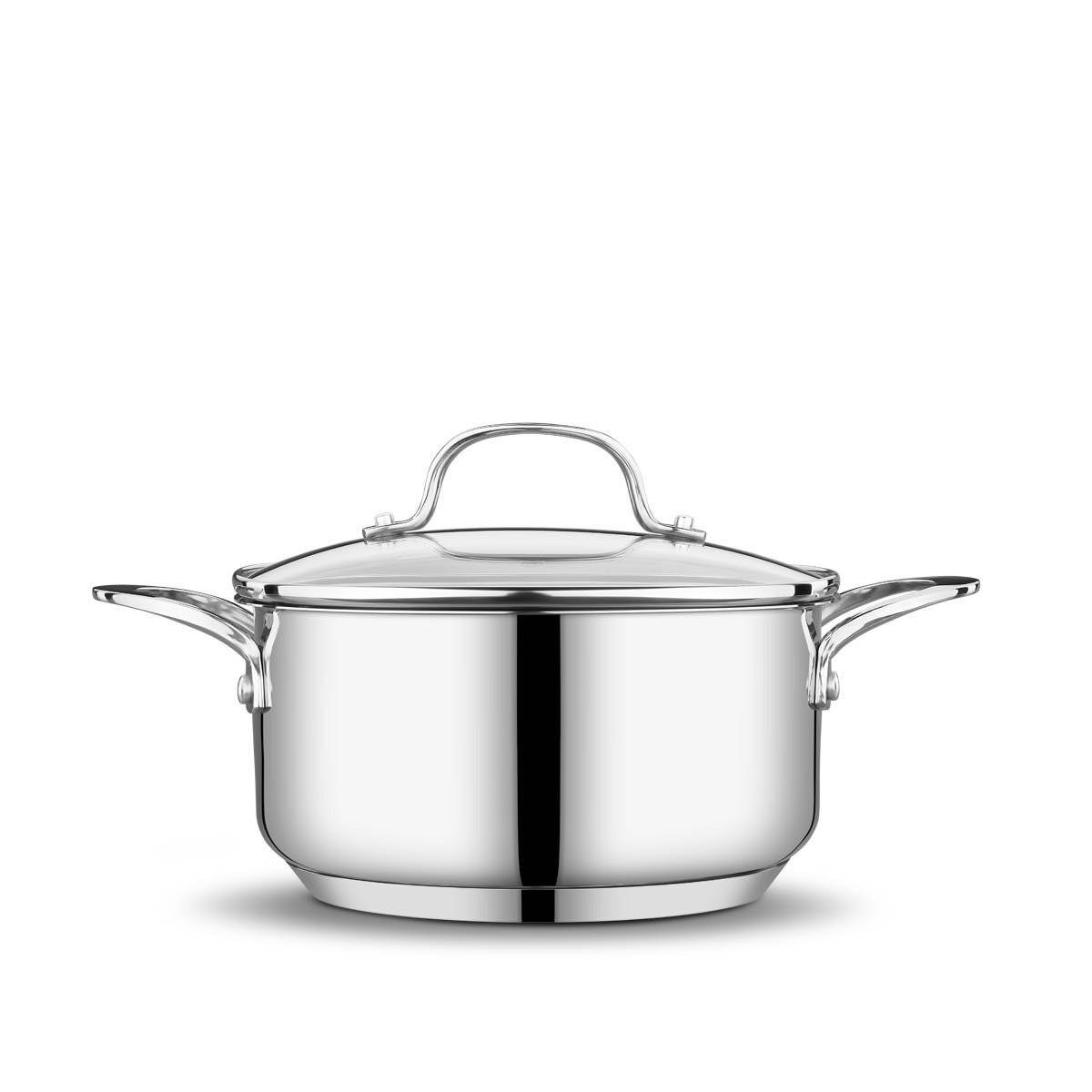 Korkmaz Lea Topfset aus hochwertigem 18/10-Edelstahl - 8-teiliges Set