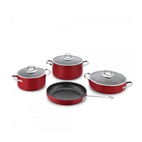 Korkmaz Zeta Kochgeschirr-Set mit Glasdeckel - 7-teilig mit Antihaftbeschichtung Korkmaz Zeta Kochgeschirr-Set mit Glasdeckel - 7-teilig mit Antihaftbeschichtung