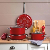 Korkmaz Zeta Kochgeschirr-Set mit Glasdeckel - 7-teilig mit Antihaftbeschichtung Korkmaz Zeta Kochgeschirr-Set mit Glasdeckel - 7-teilig mit Antihaftbeschichtung