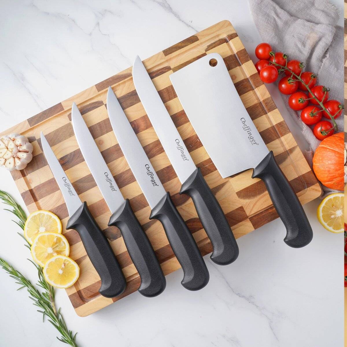 5-teiliges BBQ Messer-Set aus hochwertigem Edelstahl - Ergonomisch & langlebig Schwarz