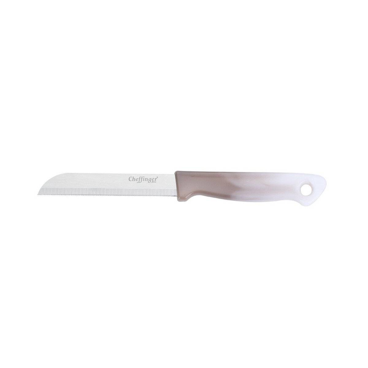 1 Stück Küchenmesser 18 cm mit ergonomischem Griff - vielseitig & pflegeleicht, Hellbraun