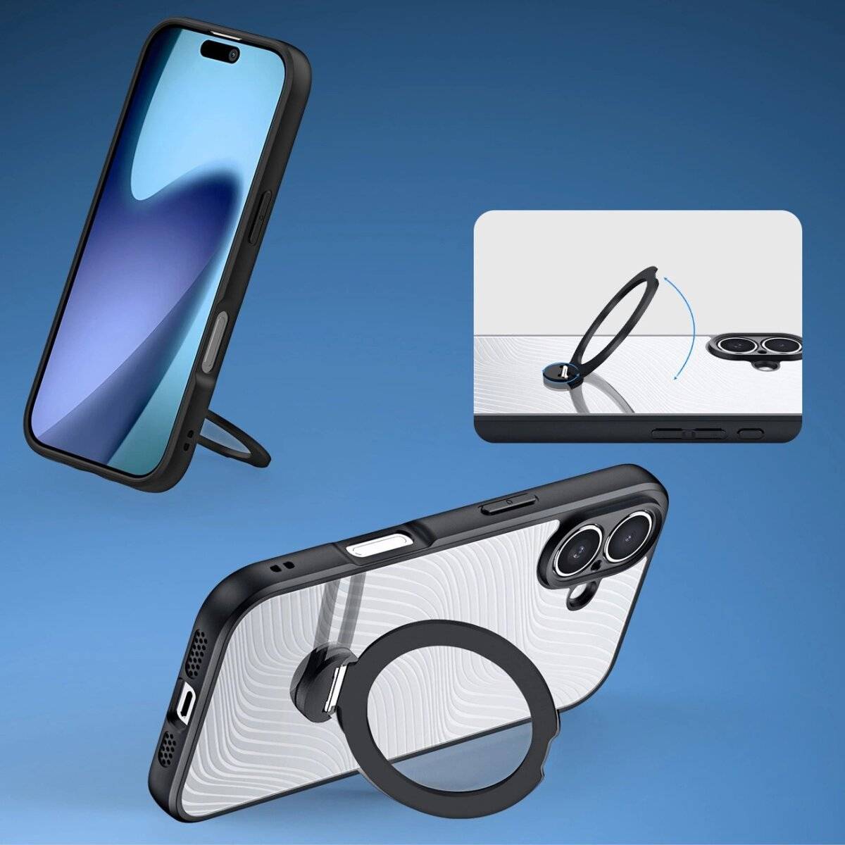 Dux Ducis Aimo Case Bumper mit Magnetring und Ständer Handyhülle Schutzhülle kompatibel mit iPhone 17