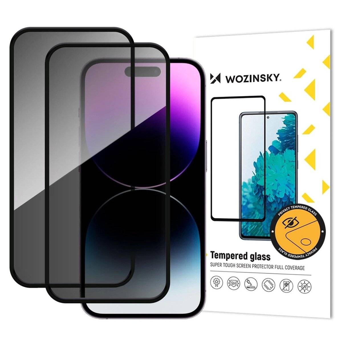 Anti-Spy Schutzglas 2er Set Privacy Glas mit Sichtschutz Displayschutz 9H kompatibel mit iPhone 17 Pro
