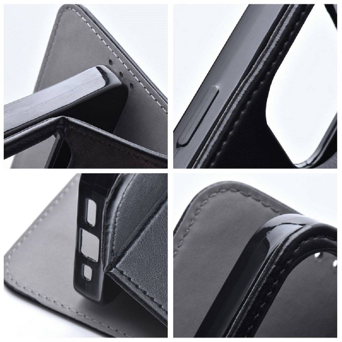 Handyhülle mit Magnetverschluss und Kartenfach Smartphone-Hülle Klapphülle kompatibel mit iPhone 17 Schwarz